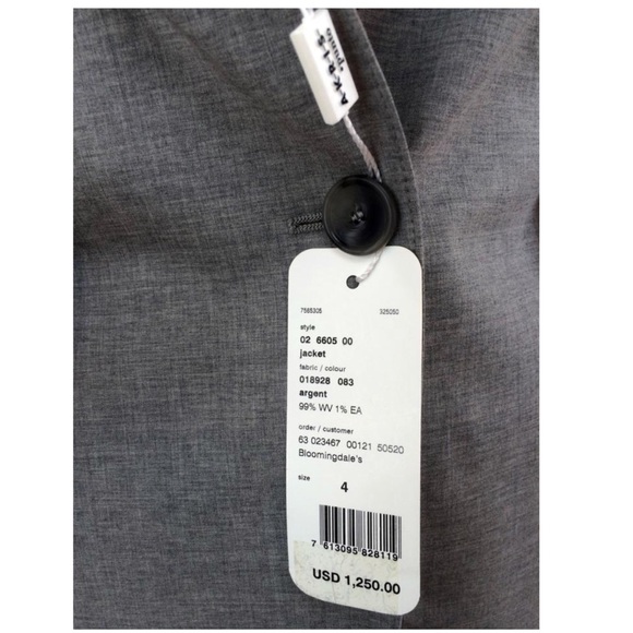 Akris Punto Grey Fitted Two Button Blazer - Picture 2 of 4